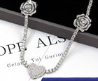 925 Sterling Silver Moissanite Rose Heart Necklace - Luxury Women's Jewelry