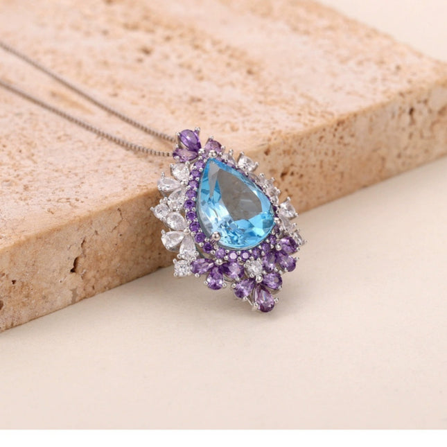 Natural Amethyst Pendant Necklace - 925 Sterling Silver Gemstone Jewelry For Women
