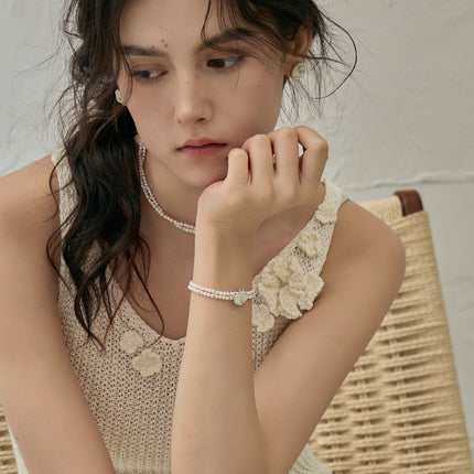 Moon Shadow Camellia Bracelet - Luxury Twin Design, Elegant Spring & Summer Jewelry