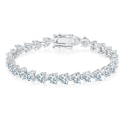 Elegant S925 Sterling Silver Bracelet - 18k Platinum Plated with Diamond Accents