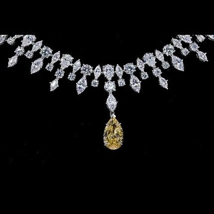 Luxury 925 Sterling Silver Diamond Necklace - White Gold Plated