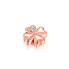 18K Rose Gold Lucky Clover Diamond Pendant Necklace - Women's Elegant Heart & Four-Leaf Clover Design