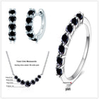 4.5 Karat Moissanite Sterling Silver Jewelry Set - Bracelet, Necklace, Earrings & Ring