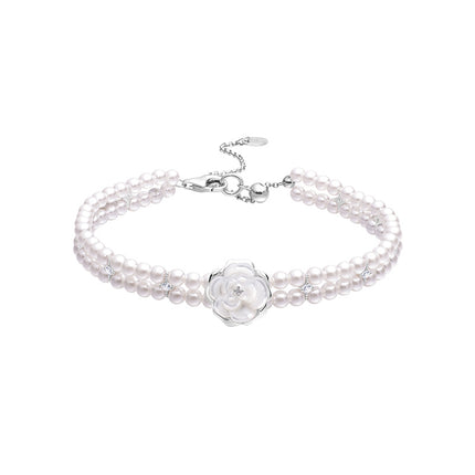 Moon Shadow Camellia Bracelet - Luxury Twin Design, Elegant Spring & Summer Jewelry
