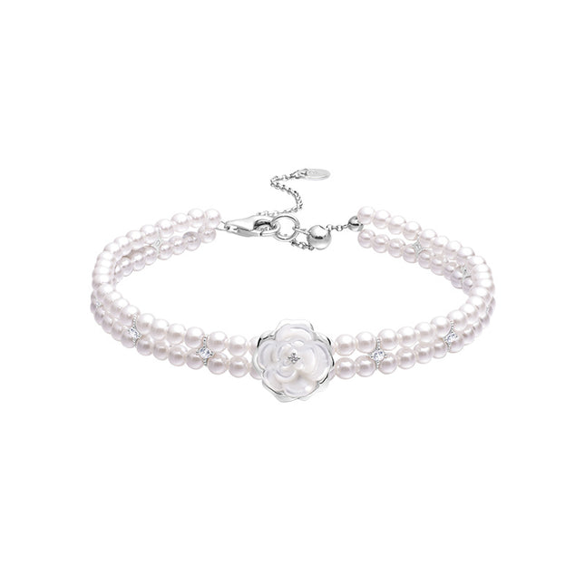 Moon Shadow Camellia Bracelet - Luxury Twin Design, Elegant Spring & Summer Jewelry