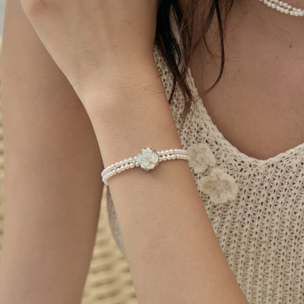 Moon Shadow Camellia Bracelet - Luxury Twin Design, Elegant Spring & Summer Jewelry