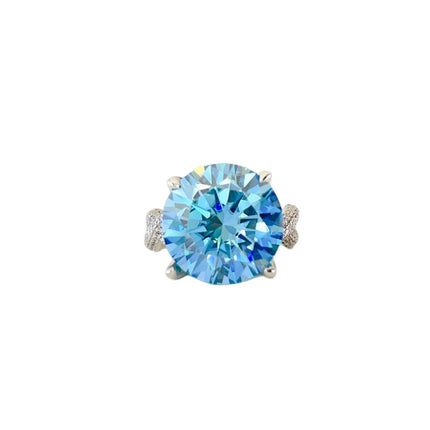 10K Blue Moissanite Diamond Ring - Luxury Women's Fine Jewelry