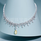 Luxury 925 Sterling Silver Diamond Necklace - White Gold Plated