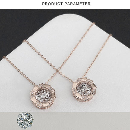 Rose Gold Pulsatile Heart Diamond Pendant Necklace - Luxury Clavicle Chain Jewelry