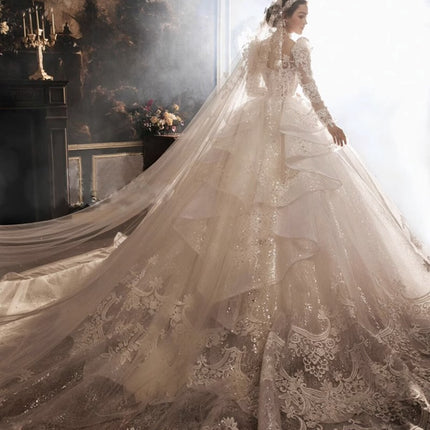 Luxury Heavy Industry European-style Royal Court Princess Large Tail Female