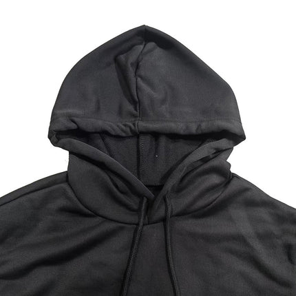 Women's Casual Bodycon Hoodie Dress - Long Sleeve Fitted Mini Dress with Drawstring (Black)