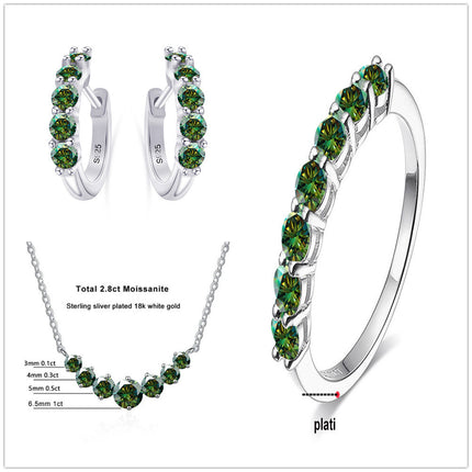 4.5 Karat Moissanite Sterling Silver Jewelry Set - Bracelet, Necklace, Earrings & Ring