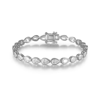 Water Drop Tennis Bracelet - Sterling Silver with Zircon Stones