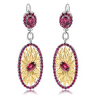Women's Fashion Silver Inlaid Rose Earrings