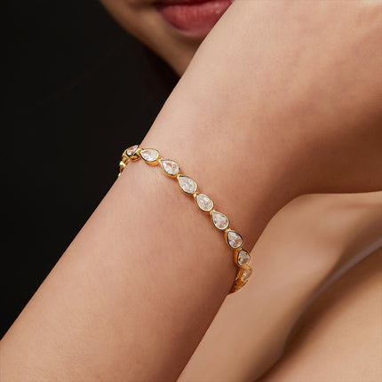 Water Drop Tennis Bracelet - Sterling Silver with Zircon Stones