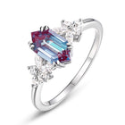 Women's Elegant Alexander Stone Ring - Simple Cultivation Crystal Cut Design
