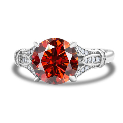 S925 Sterling Silver Moissanite Row Ring - 3 Karat Blue Gemstone Luxury