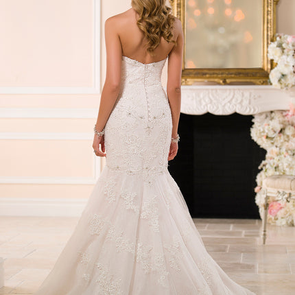 Lace Strapless Trailing Wedding Dress - Classic Tube-Top Bridal Gown