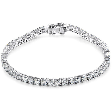 S925 Sterling Silver Moissanite Diamond Bracelet - Elegant Women's Jewelry