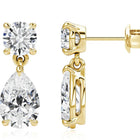 925 Sterling Silver Water Drop Moissanite Stud Earrings