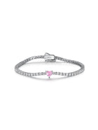 S925 Silver Heart-shaped Moissanite Bracelet - Dainty Sparkling Design For Women