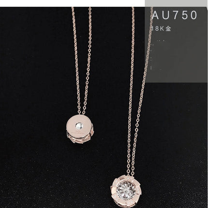 Rose Gold Pulsatile Heart Diamond Pendant Necklace - Luxury Clavicle Chain Jewelry