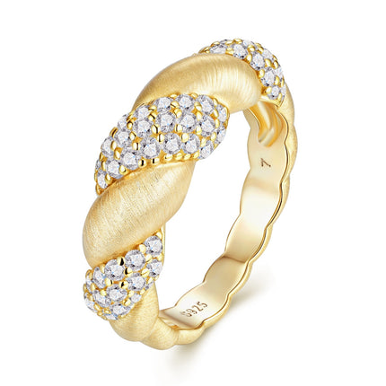 Braided Moissanite Ring - 925 Sterling Silver with Gold Plating