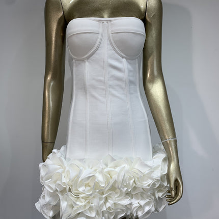 Elegant Strapless Ruched Mini Dress - Sexy Red Evening Party Outfit