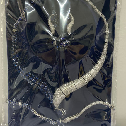 Green Stone Jewelry Set - Necklace, Earrings, Bracelet & Ring (4-Piece Set)