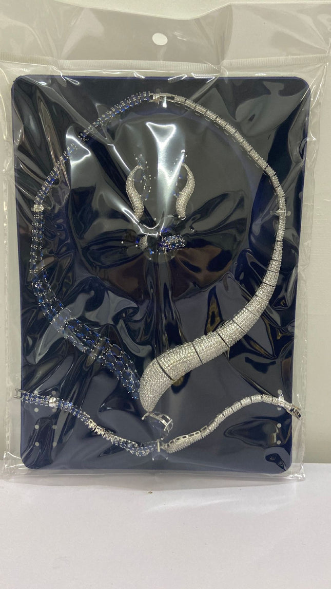 Green Stone Jewelry Set - Necklace, Earrings, Bracelet & Ring (4-Piece Set)