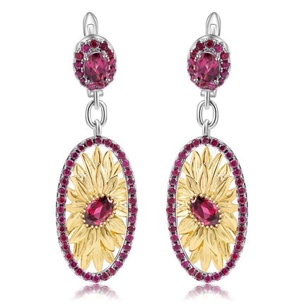 Women's Fashion Silver Inlaid Rose Earrings