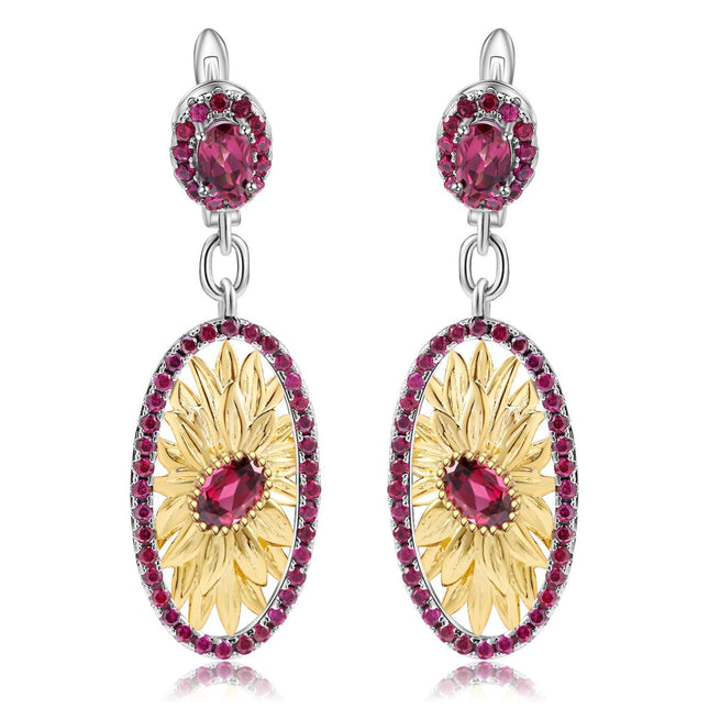 Women's Fashion Silver Inlaid Rose Earrings