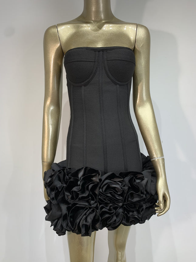 Elegant Strapless Ruched Mini Dress - Sexy Red Evening Party Outfit