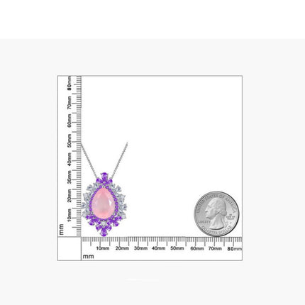 Natural Amethyst Pendant Necklace - 925 Sterling Silver Gemstone Jewelry For Women