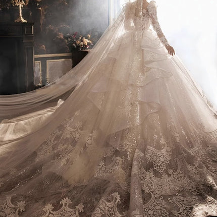 Luxury Heavy Industry European-style Royal Court Princess Large Tail Female