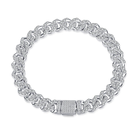 Cuban Link Chain Moissanite Bracelet - Luxury Silver Jewelry