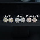 Elegant Moissanite Flower Stud Earrings - 5.0mm Silver Inlaid Design