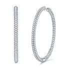 S925 Sterling Silver Moissanite Hoop Earrings - Luxury Sparkling Design